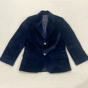 Boys Oscar de la Renta velvet blazer, dark blue, size 4Y